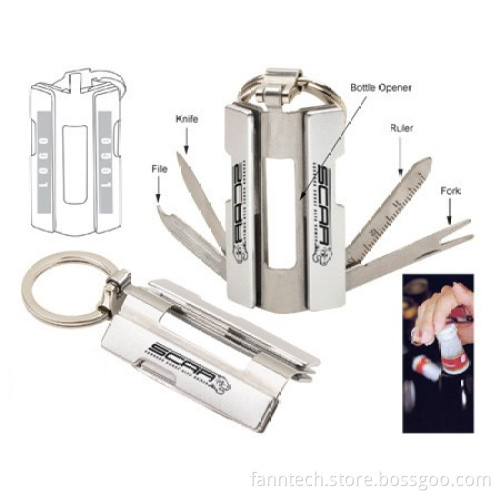 Multi-functional Keychain Tool with Custom Logo for Promotional Gift Use Giveaways Gadgets